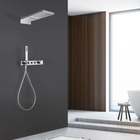 Душевая система Abber AF8752 встраиваемая в стену цвет хром с термостатом