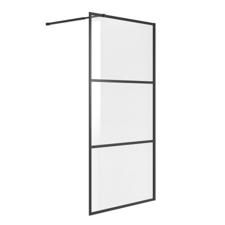 Душевая перегородка Niagara Nova NG-688-12BLACK 120х195 стекло прозрачное с рисунком профиль черный матовый