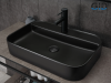 Раковина керамическая Gid Geométrico 53376 60х40 накладная цвет черный 1 отверстие под смеситель