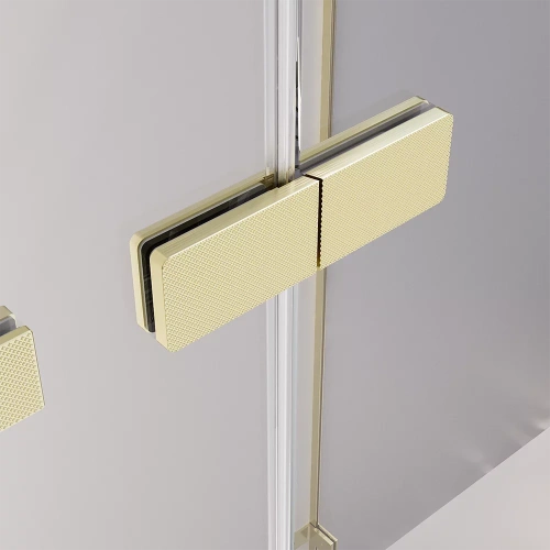 Душевая дверь Veconi Premium Alassio AL-120-00-G-C4 120х200 стекло прозрачное профиль золото - фото 3