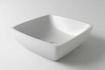 Раковина из искусственного камня Holbi JUPITER 1.02.007.11.1 43х43 накладная цвет белый матовый