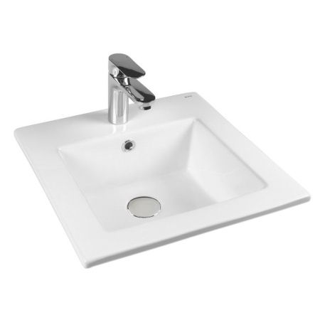 Раковина из сантехнического фарфора Bond Cube S06-410 40х40 встраиваемая цвет белый 1 отверстие под смеситель