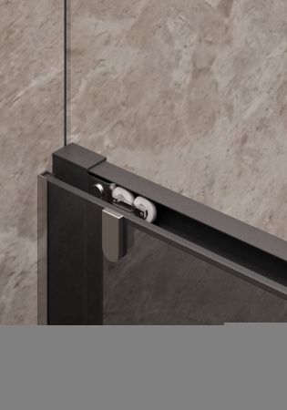 Душевая дверь Timo T03 120х195 стекло графитовое профиль черный