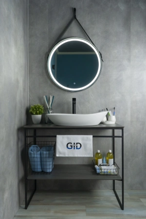 Раковина керамическая Gid Creativo 51116 70х40 накладная цвет белый без отверстий под смеситель