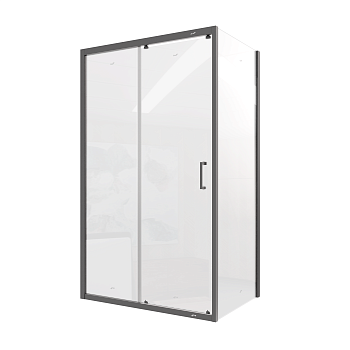 Душевой уголок Cerutti SPA GLORIA120B 80х120 стекло прозрачное профиль черный без поддона