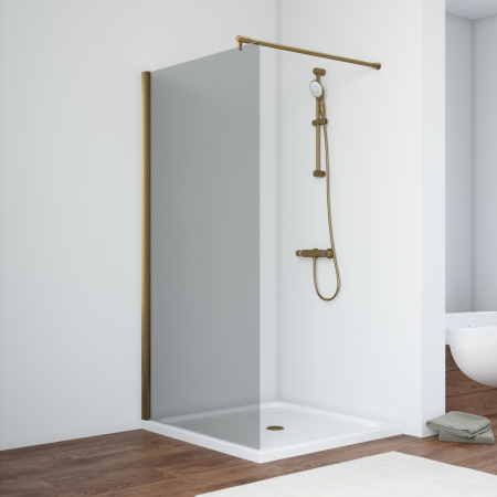 Душевая перегородка Vegas-Glass EAF TUR+NOVO EAF TUR NOVO 96 05 07 96х200 стекло тонированное профиль бронза