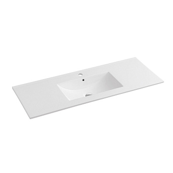 Раковина из сантехнического фарфора Vincea VBS-13120 122х47 встраиваемая цвет белый 1 отверстие под смеситель