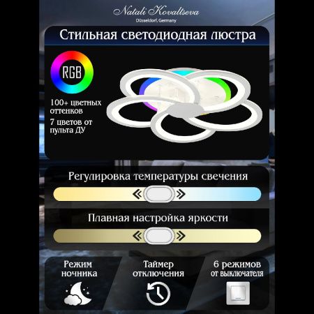 Люстра потолочная Natali Kovaltseva Holder II (Холдер ИИ) HIGH-TECH LED LAMPS 82038