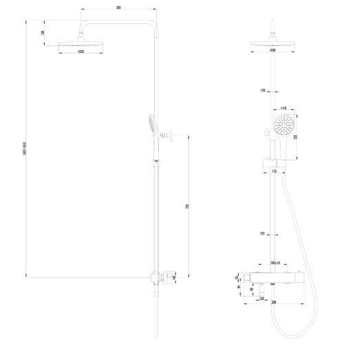 Душевая стойка LeMark Bronx LM3772GM настенная - фото 3