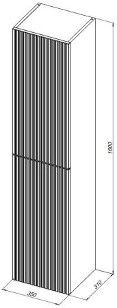 Шкаф-пенал Aquanet Джейн 00313305 40х160 подвесной цвет синий