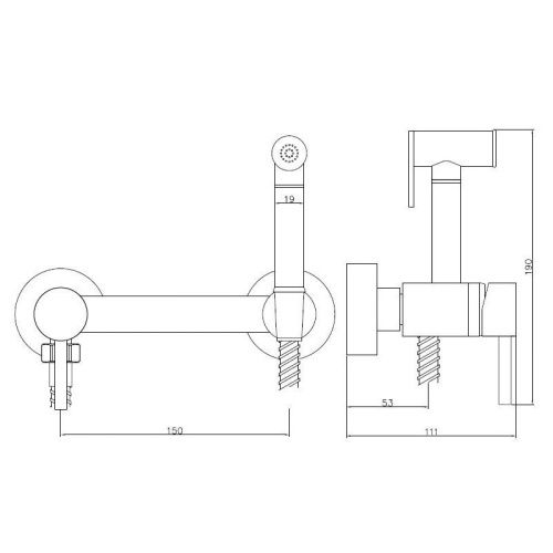 Гигиенический душ со смесителем Esko SMH02 BLACK хром - фото 3