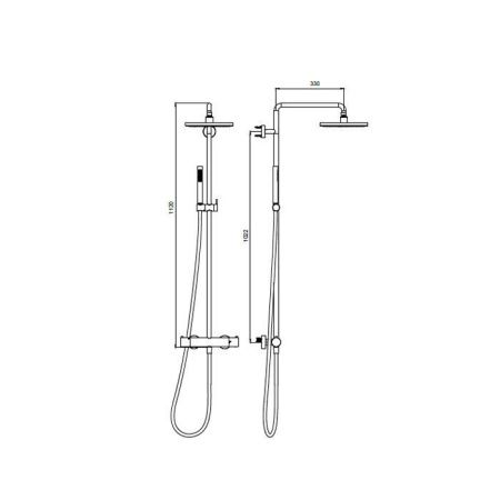 Душевая стойка Almar 316 Stainless Steel E405001.316 настенная цвет нержавеющая сталь