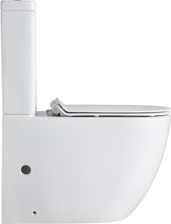 Чаша унитаза напольная Logan 00261949 цвет белый с сиденьем микролифт без бачка безободковая каскадный смыв
