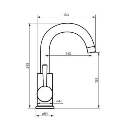 Смеситель Dorff Logic SS D3002101SS на раковину нержавеющая сталь