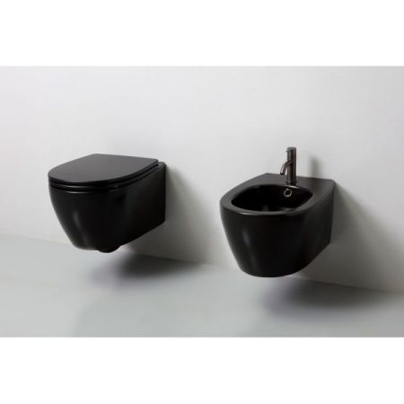 Чаша унитаза подвесная White Ceramic Basic W020305 цвет черный без сиденья безободковая