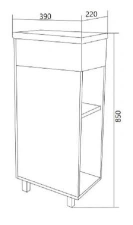 Тумба с раковиной 1MarKa Laura У85929 40х20 напольная цвет белый