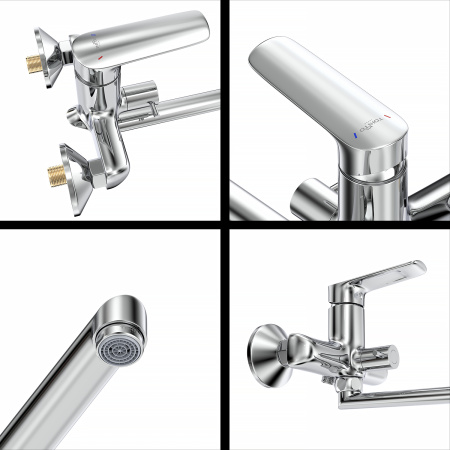 Смеситель для ванны Tokito MISAWA TOK-MIS-1015 настенный хром