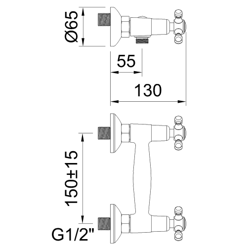 Смеситель Clever WITH2 ANTIGONA 61770 настенный бронза - фото 2