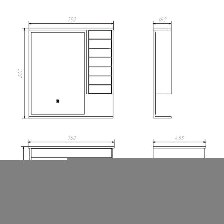 Зеркало-шкаф Comforty Кемер 00-00014147CF 80х80 подвесной цвет серый/черный