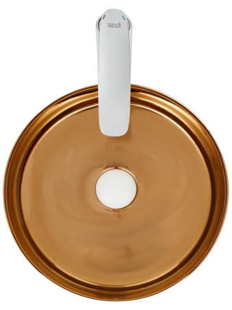 Раковина из сантехнического фаянса WeltWasser WW SK 10000004540 40 см накладная цвет белый/золото без отверстий под смеситель