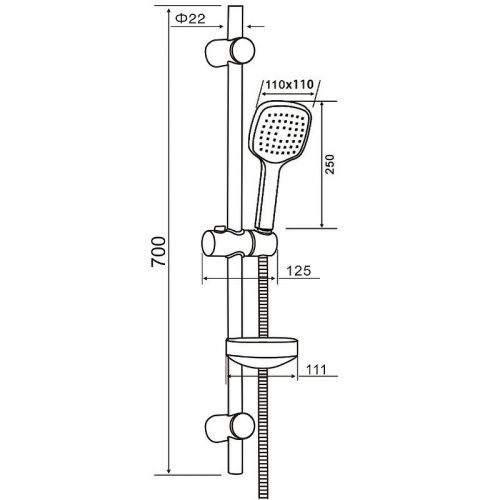 Душевой гарнитур Orange O-Shower OS704cr настенный  хром - фото 5