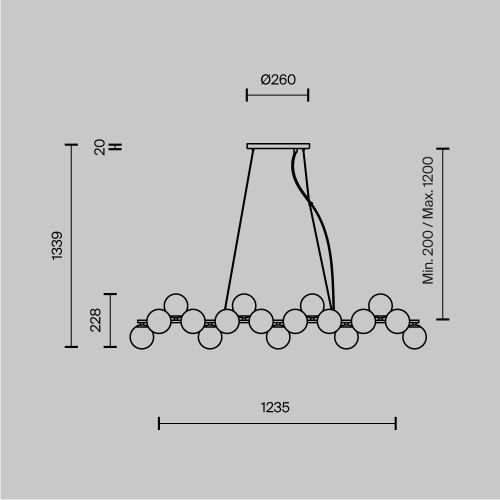 Светильник подвесной Maytoni Dallas Modern MOD547PL-25G - фото 2