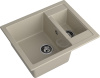 Кухонная мойка Granfest Quadro Q-610K топаз 61х50 цвет серый поверхность матовая