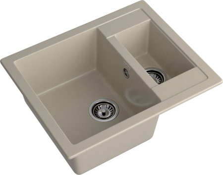 Кухонная мойка Granfest Quadro Q-610K топаз 61х50 цвет серый поверхность матовая
