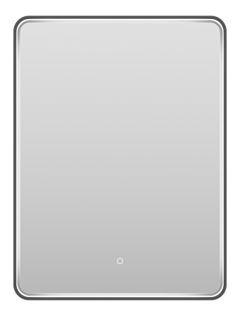 Зеркало с подсветкой Brevita Mercury MER-Rett6-060/80-black 60х80 подвесное