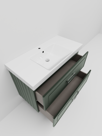 Тумба с раковиной La Fenice Cubo TWIN NFNC-01-CUB-G-100-2-2-100 100х50 подвесная цвет серый