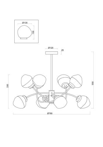 Люстра Freya Volani FR8017PL-08MG - фото 5