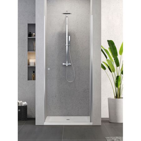 Душевая дверь New Trendy SUPERIA D-0330A 80х195 стекло прозрачное профиль хром