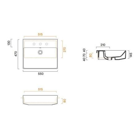 Раковина керамическая Catalano Zero 126550001 60 см полувстраиваемая цвет белый без отверстий под смеситель