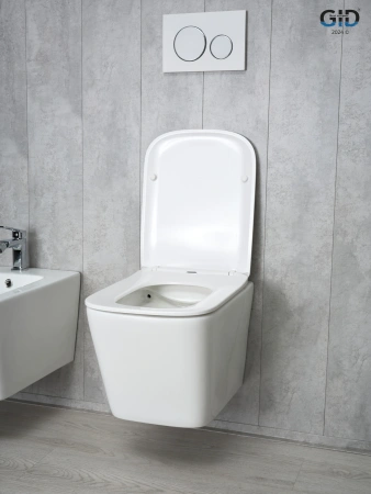 Унитаз подвесной Gid Cuadrado 62257Y белый с сиденьем микролифт безободковый