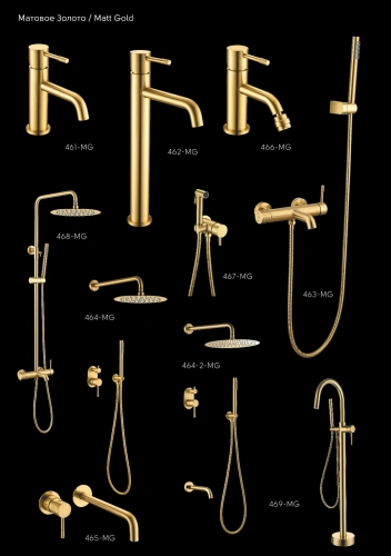 Смеситель Boheme Uno 461-MG на раковину золото матовое - фото 3