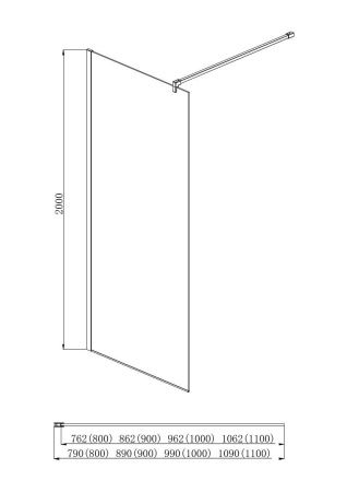 Душевая перегородка Aquatek AQ WIW 11020CH 110х200 стекло прозрачное профиль хром