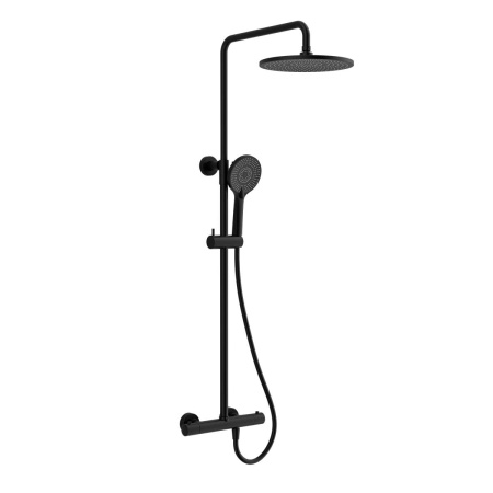 Душевая стойка Vincea Esse VSFS-1E0TMB настенная цвет черный с термостатом