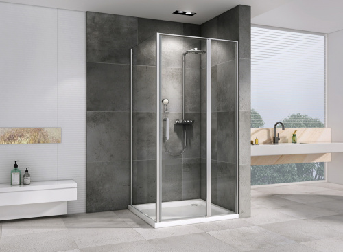 Душевой уголок Abber Sonnenstrand AG04140S-S85 85х140 стекло прозрачное профиль хром глянцевый без поддона - фото 2