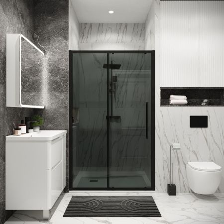 Душевая дверь Grossman Cosmo 100.K33.02.100.21.10 100х195 стекло тонированное профиль черный