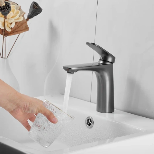 Смеситель Shevanik S8501T на раковину оружейная сталь - фото 4