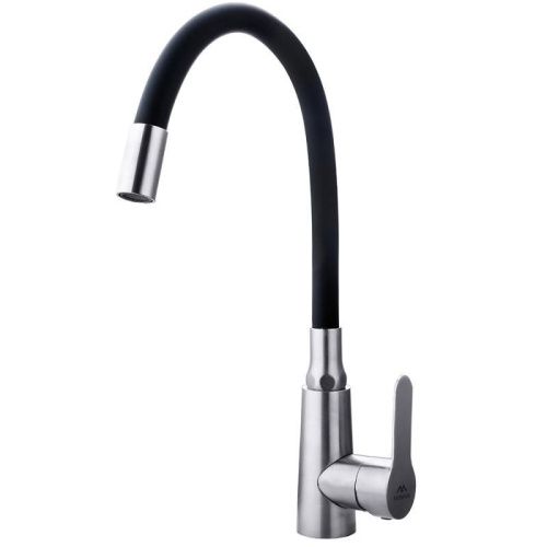 Смеситель для кухни Fashun A54301-7 на мойку сатин/черный - фото 2