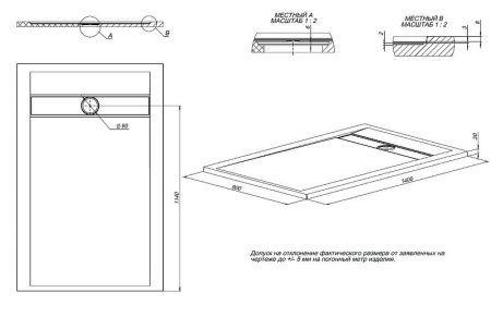 Душевой поддон из искусственного камня Allen Brau Infinity 8.21005-21 140х90 белый без каркаса