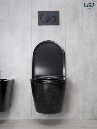 Унитаз подвесной Gid Convexo 62227Y черный с сиденьем микролифт безободковый смыв торнадо