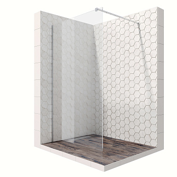 Душевая перегородка Ambassador Walk-in 15031103 110х200 стекло прозрачное профиль хром глянцевый