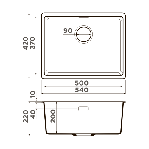 Кухонная мойка Omoikiri Kata 54-U 4997503 55х20 цвет коричневый поверхность матовая - фото 4