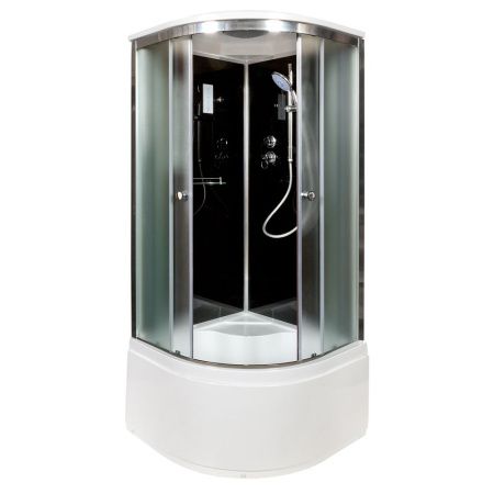 Душевая кабина AvaCan B90SELBLACK 90х90 четверть круга с крышей ориентация универсальная