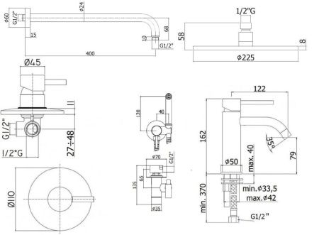 Душевая система Paffoni Light KITZLIG011CR071 встраиваемая в стену
