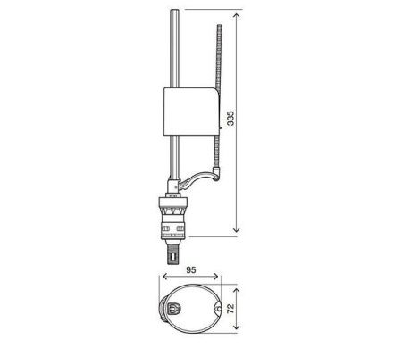 Арматура для бачка унитаза Oli URAL I+UNI BOTTOM 216445