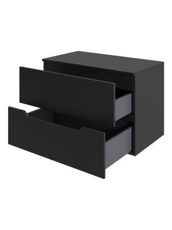 Тумба с раковиной Orange Line Li-70TubMDF+B07-500W 70х50 подвесная цвет черный