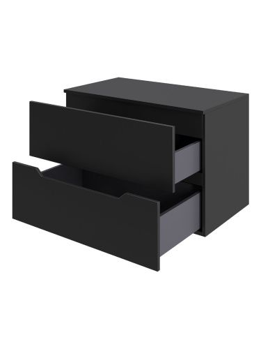 Тумба с раковиной Orange Line Li-70TubMDF+B07-540W 70х46х71 подвесная цвет черный матовый - фото 2